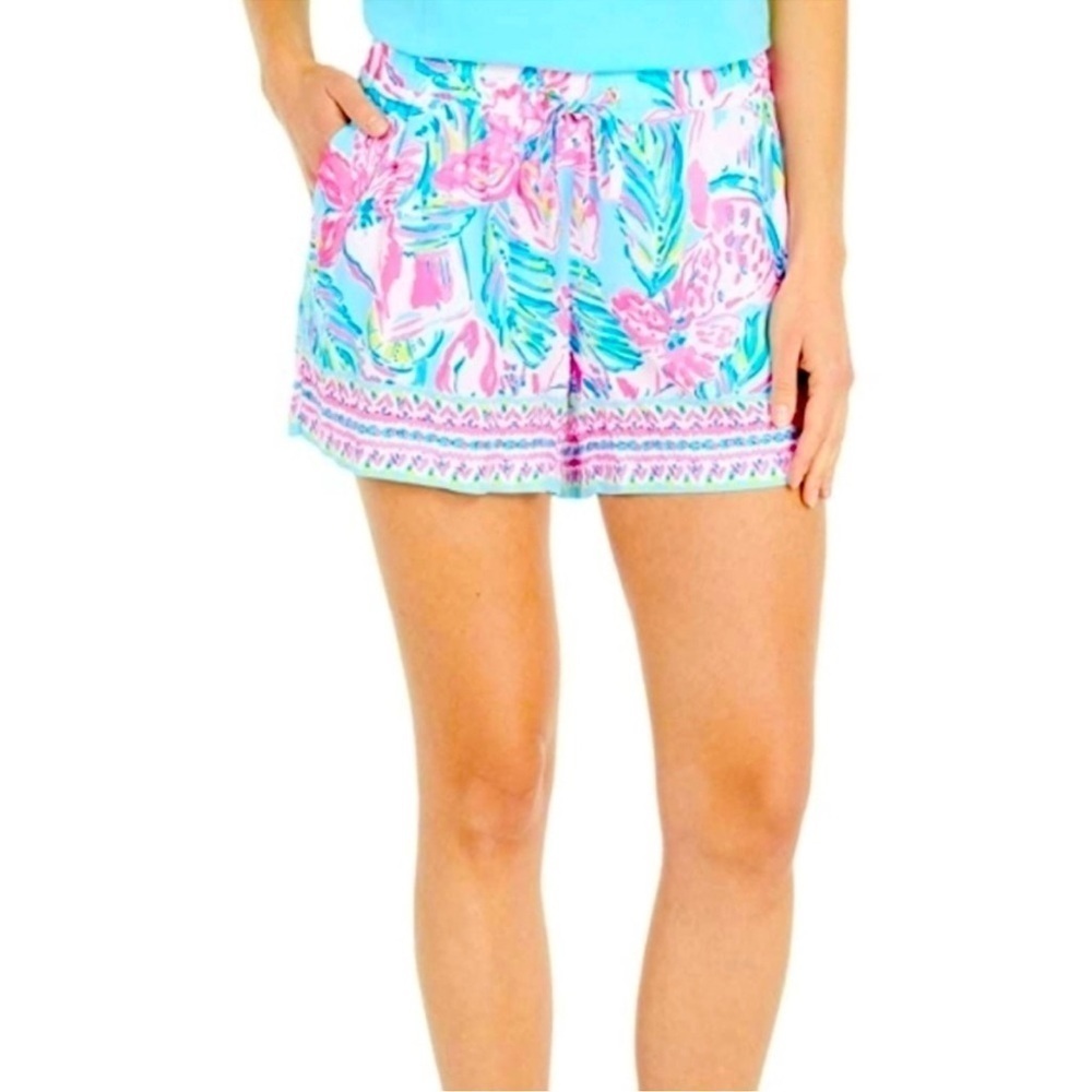 Lilly Pulitzer Blue IBIZA Gimme the Juice Engineered Shorts XXS